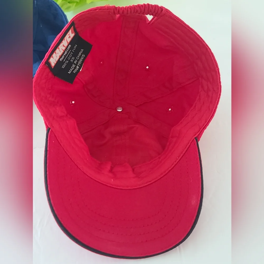 Superman and Spider Man Kids Boys hats Caps set Red Blue Size XS